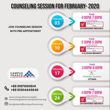 February 2020 counseling schedule
